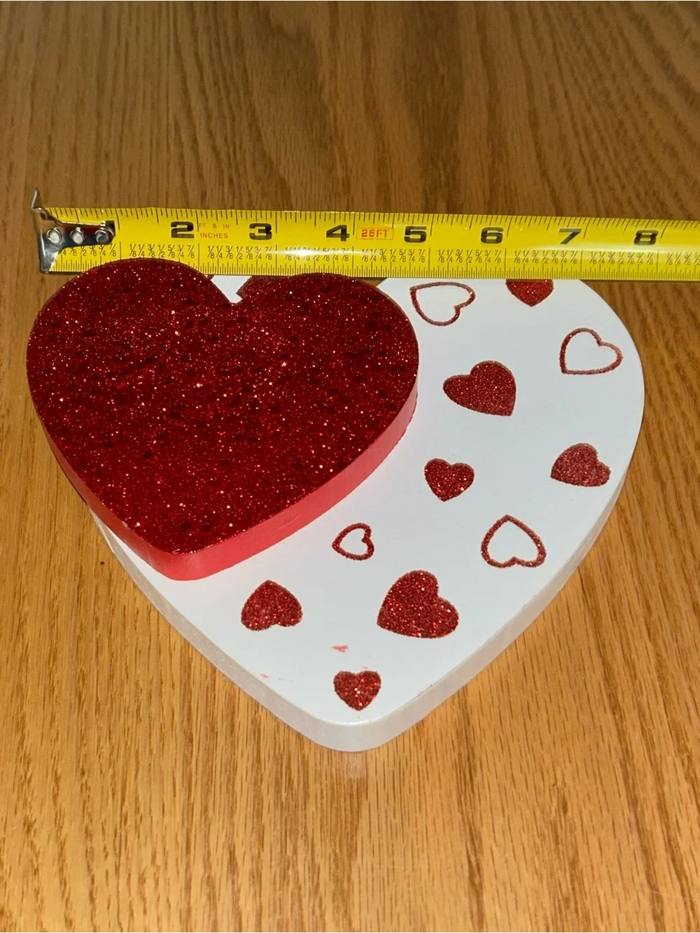 Hobby Lobby Red Glitter Heart Table Accent